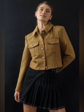 Avec Les Filles Ponte Military Jacket